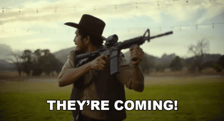 Theyre Here Wielding Weapon Forever Purge GIF