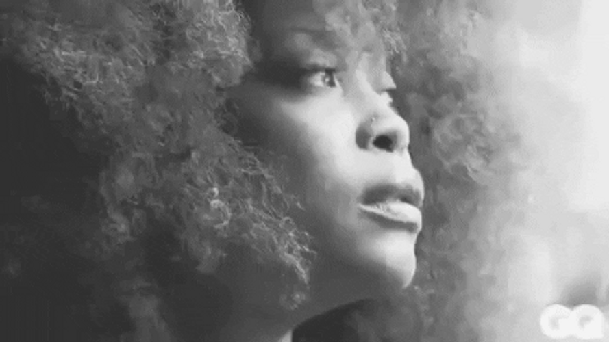 Thick Curly Afro Hair Erykah Badu GIF