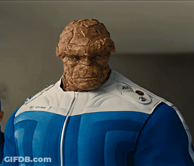 Thing Wearing Blue And White Jacket With Grimm GIF