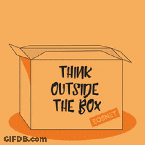 Think Outside The Box Black Cat GIF
