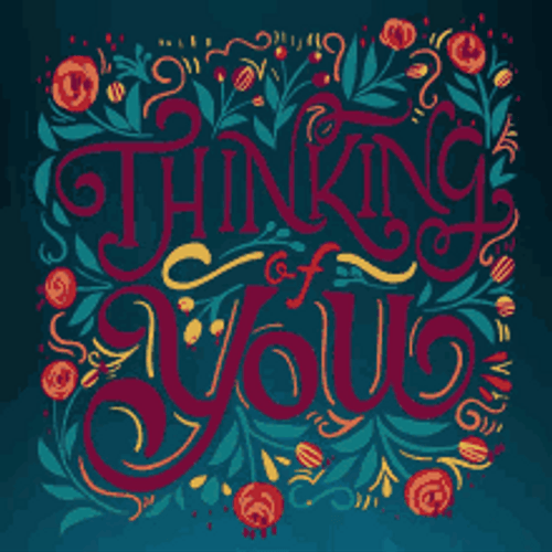 Thinking About You Floral Graphic Design GIF
