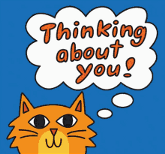 Thinking About You Orange Cat Animation GIF