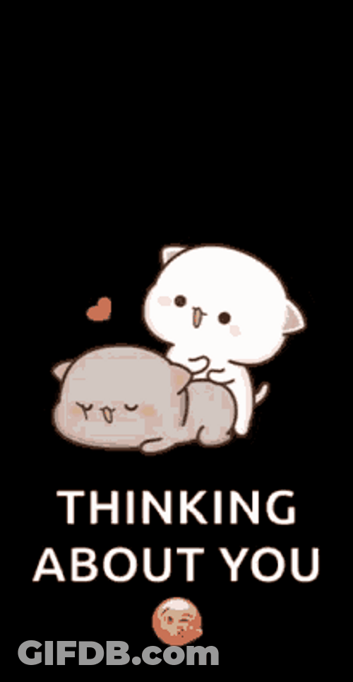 Thinking About You Peach And Goma Cat Couple GIF