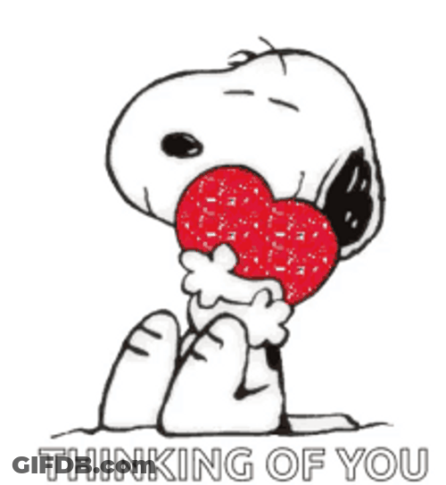 Thinking About You Snoopy Peanuts Hugging Heart GIF