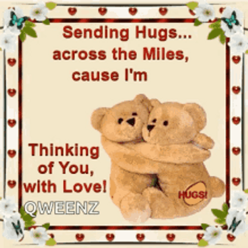 Thinking About You With Love Hugging Teddy Bears GIF