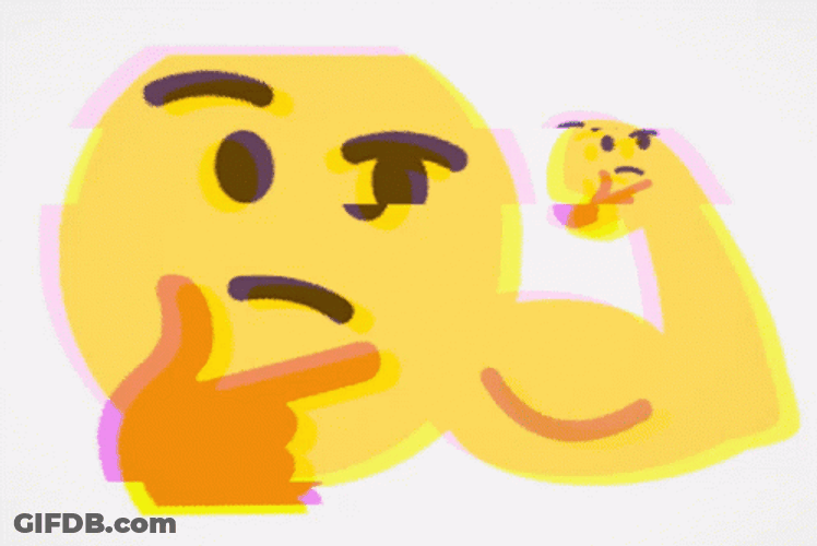 Thinking Emoji Flex Biceps GIF