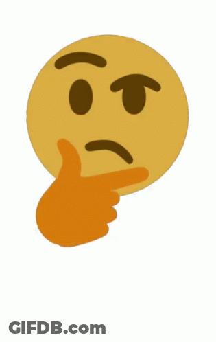 Thinking Emoji Pointing At Chin GIF
