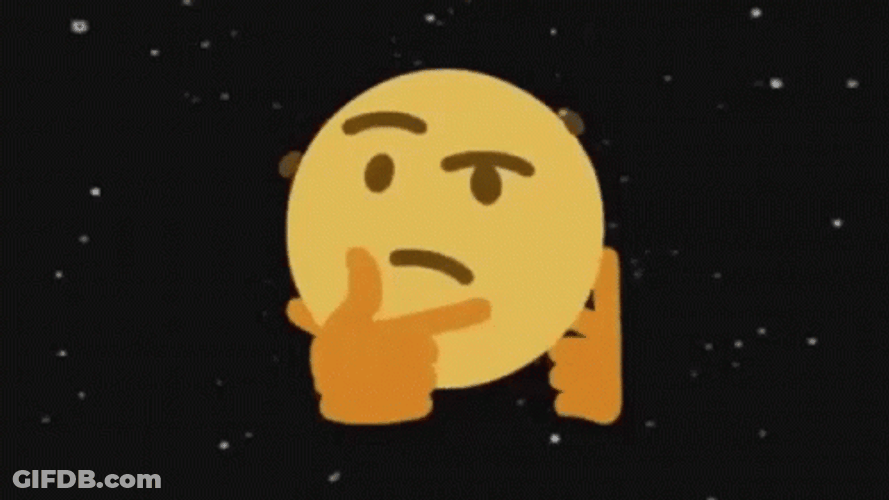 Thinking Emoji Space Finger Gun Hmm GIF