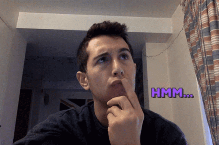 Thinking Man Moving Finger Hmmmm GIF