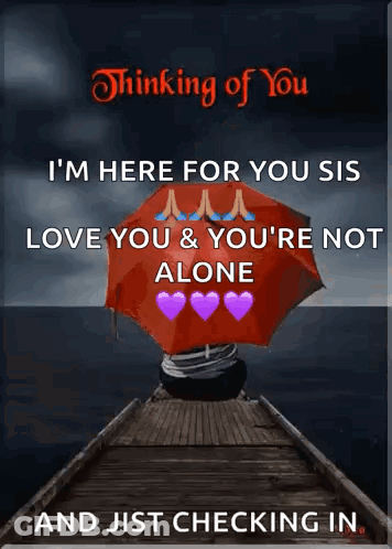 Thinking Of You Card With Red Umbrella GIF