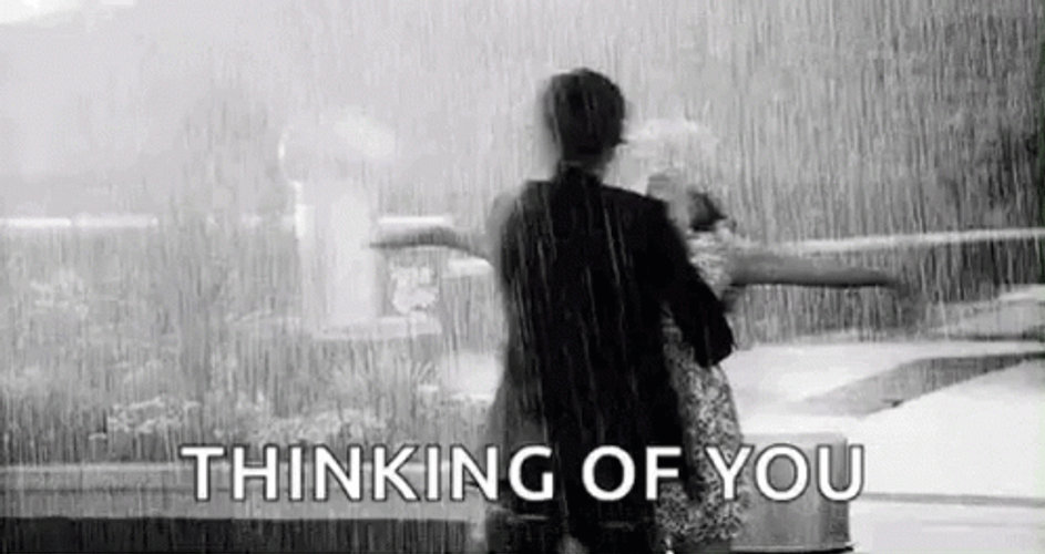 Thinking Of You Couple In Rain GIF
