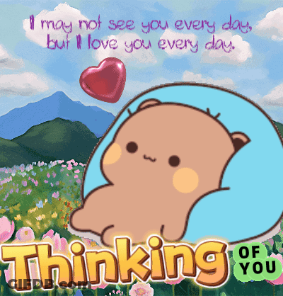 Thinking Of You Greeting Card With Cartoon Bear GIF