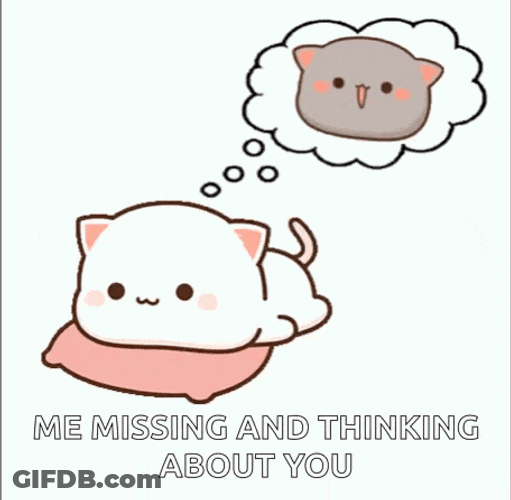 Thinking Of You Peach Cat Think GIF