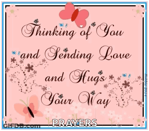 Thinking Of You Sending Love And Hugs Greeting Card GIF