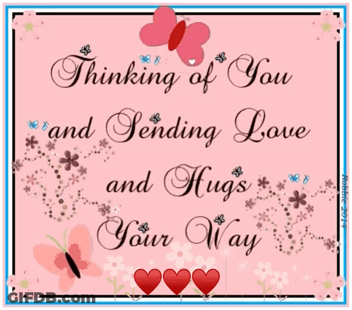 Thinking Of You Sending Love Hugs Card GIF