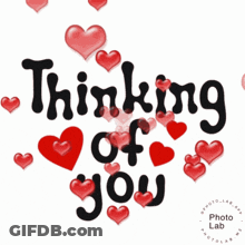 Thinking Of You With Red Hearts GIF
