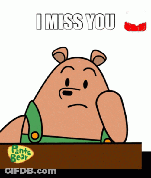Thinking Pants Bear With I Miss You At The Top GIF