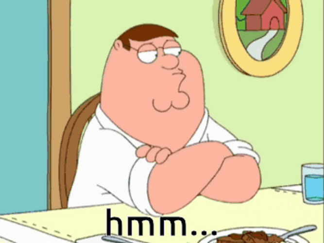 Thinking Peter Griffin Meme Hmm GIF