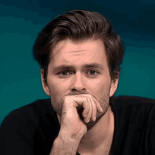 Thinking White Guy Blinking & Staring GIF