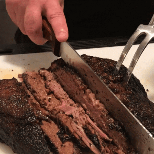 Thinly Cutting Brisket GIF