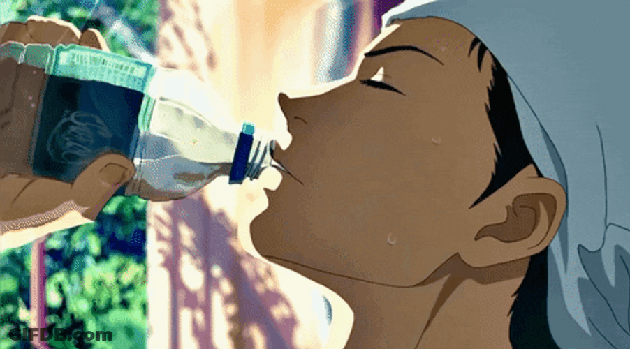 Thirsty Anime Drinking Water GIF