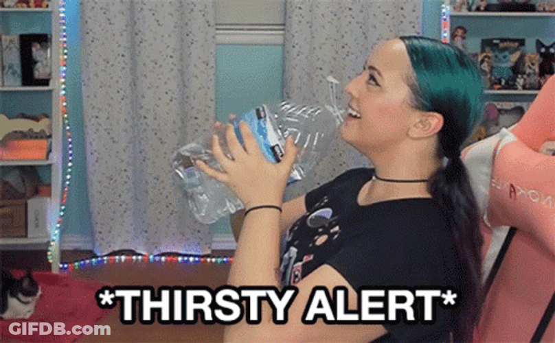 Thirsty Vlogger Kirakirakrystal Drinking From Gallon GIF