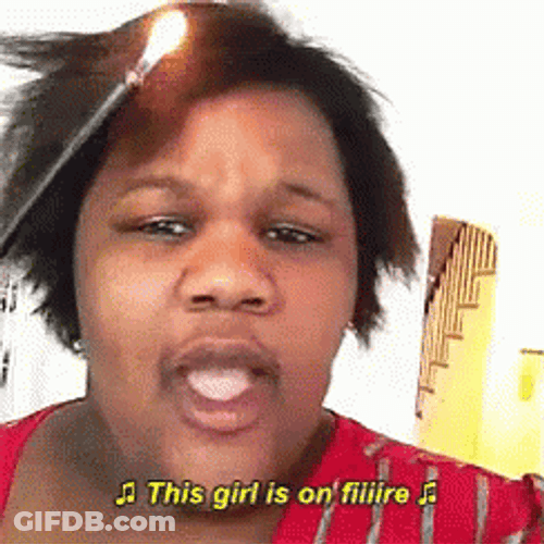 This Girl Hair On Fire GIF