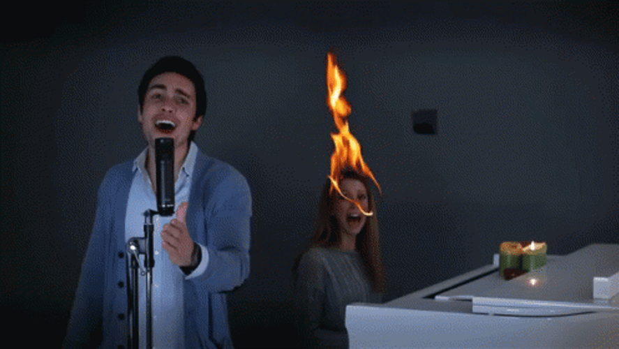This Girl Is On Fire Head Burning GIF