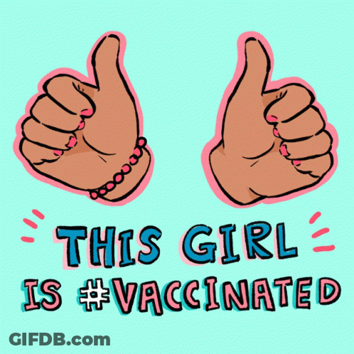 This Girl Is Vaccinated Thumbs Up GIF