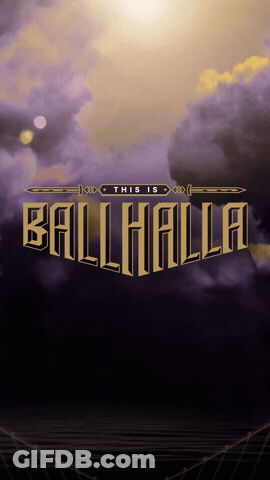 This Is Ballhalla Poster With Cloudy Sky GIF