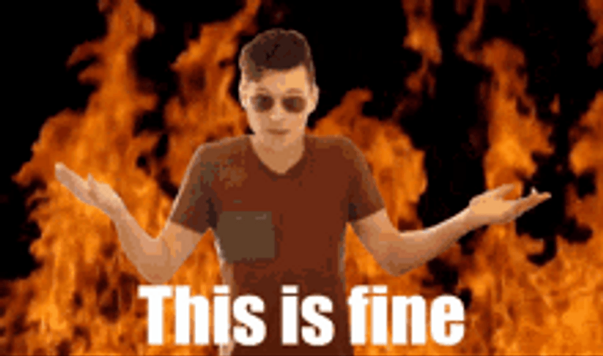 This Is Fine Bryan Dechart GIF