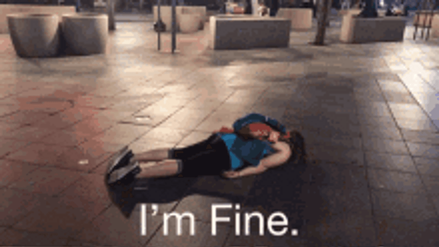 This Is Fine Face Down GIF