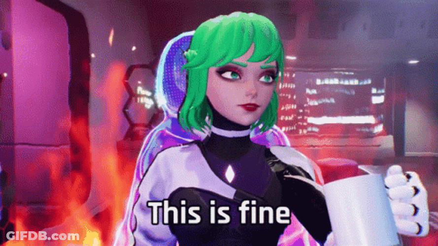 This Is Fine Meme AngelVayuu Virtual Robot GIF