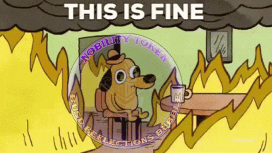 This Is Fine Meme Burning Dog Crypto GIF