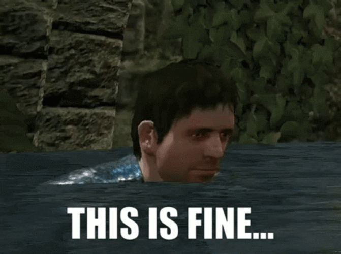 This Is Fine Meme Dark Souls Submerged Funny GIF