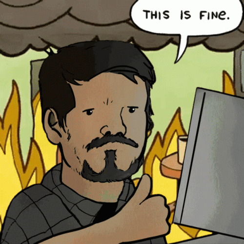 This Is Fine Meme Desktop Browsing Thumbs Up GIF
