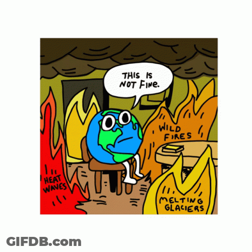 This Is Fine Meme Earth Destruction GIF