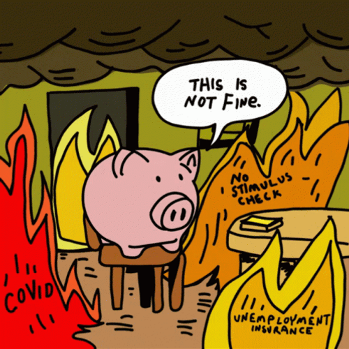 This Is Fine Meme Pig Social Economic Issues GIF
