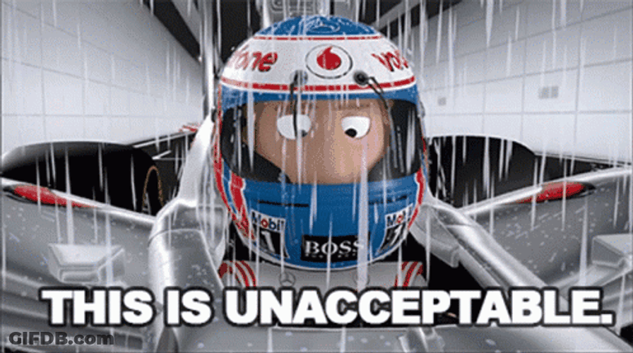 This Is Unacceptable Cartoon Race Driver GIF
