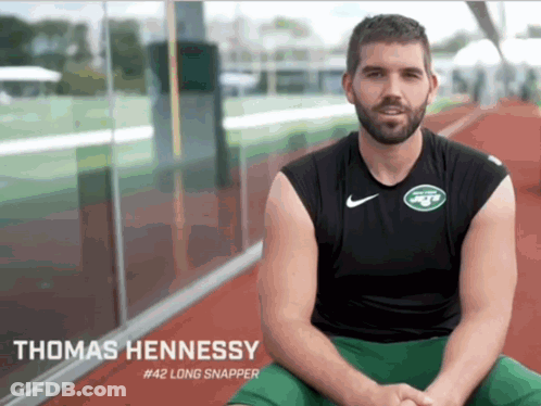 Thomas Hennessy #42 Long Snapper Sitting On Ground GIF