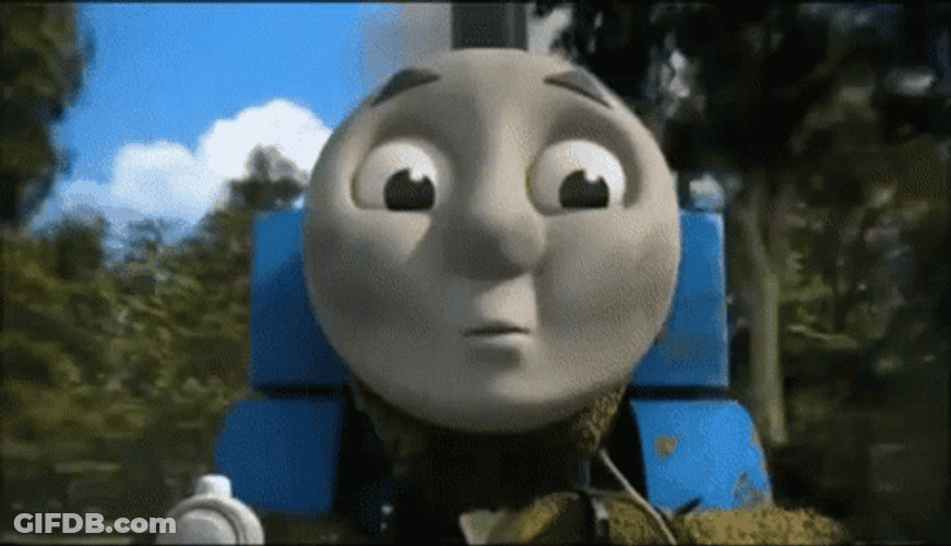 Thomas Train Crash While Scaring Bunny GIF