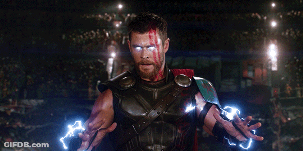 Thor Coated In Lightning GIF
