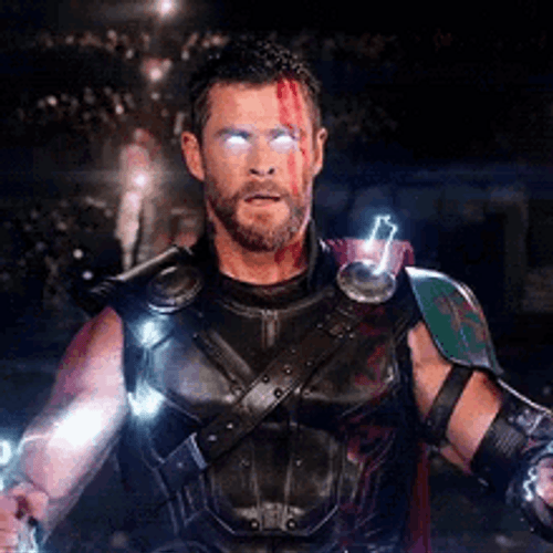 Thor Covered With Lightning GIF