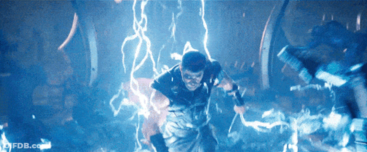 Thor Electrocuting Enemies GIF