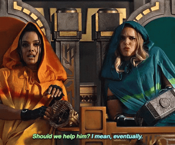 Thor Love And Thunder Jane Talking With Valkyrie GIF