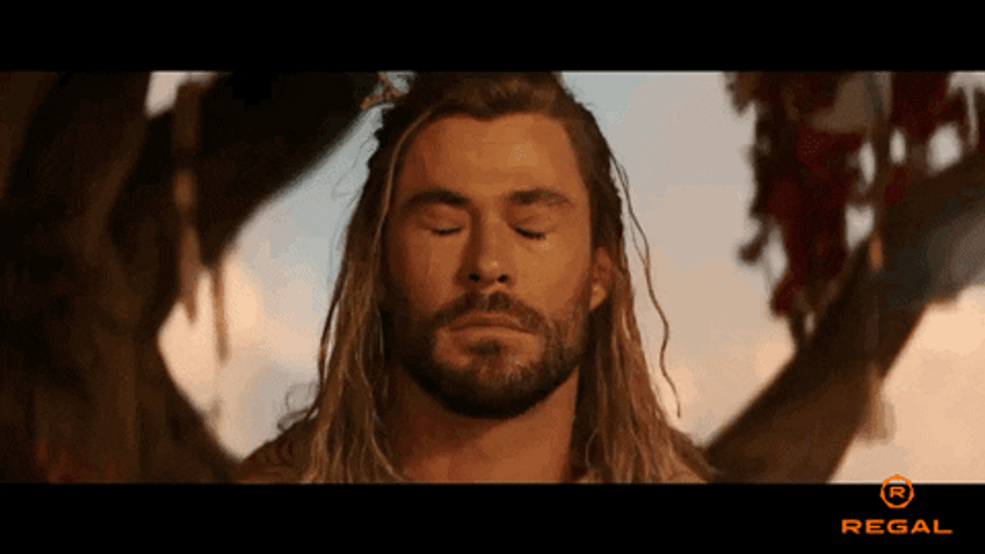 Thor Love And Thunder Opening Eyes Scene GIF