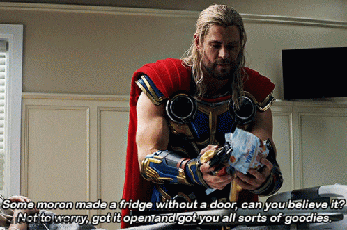 Thor Some Moron Made A Fridge Without A Door GIF