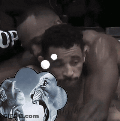 Thought Bubble With Lion And Man In OP Shirt GIF