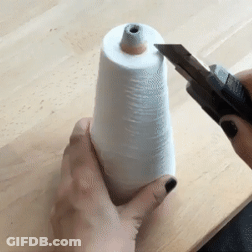 Thread Satisfying Cutting Slicing GIF