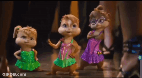 Three Alvin And The Chipmunks Dancing On Stage GIF